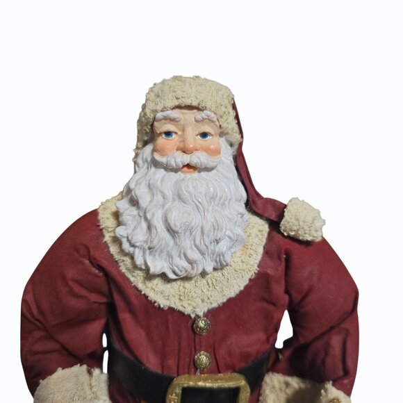 Vintage Fabric Mache 10" Santa Claus Figure Holding Bag of Toys Great Condition - Picture 10 of 16